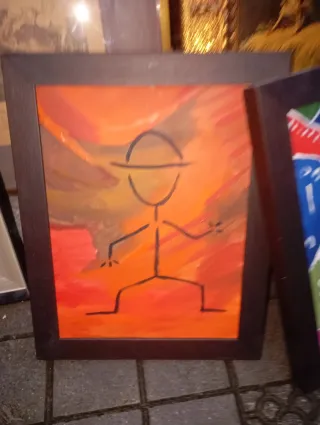 Cuadro al óleo abstracto multicolor