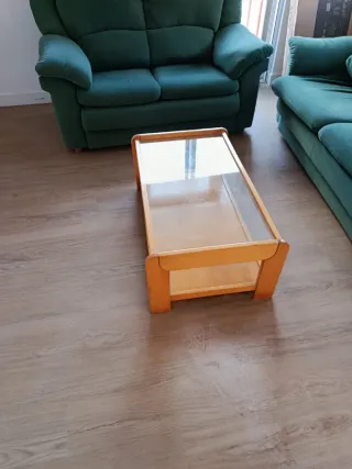 Mesa de centro madera y cristal