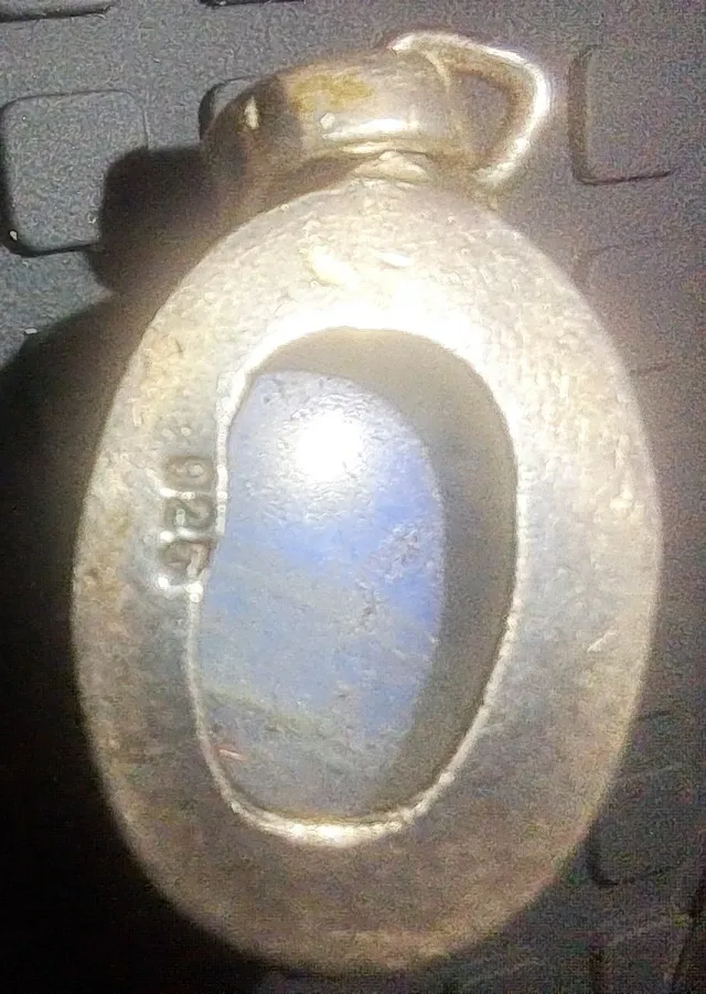 Colgante Plata Piedra Luna Ovalada