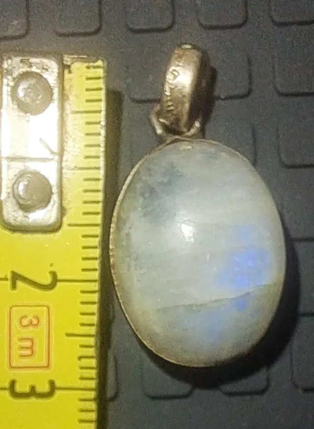 Colgante Plata Piedra Luna Ovalada