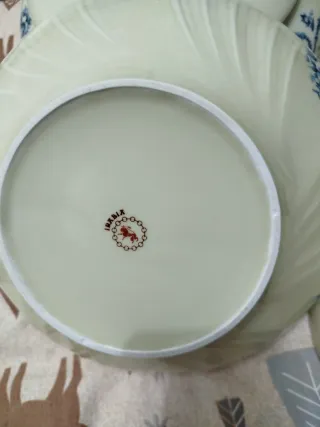 Vajilla antigua Irabia azul y blanco