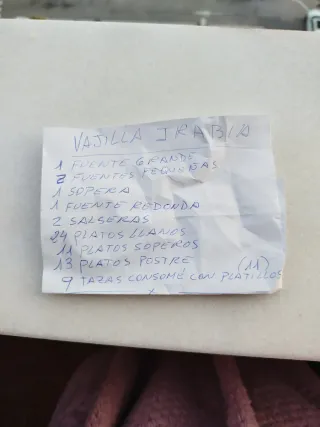 Vajilla antigua Irabia azul y blanco