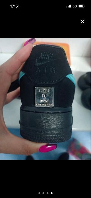 Nike Air Force 1 Negro/Turquesa