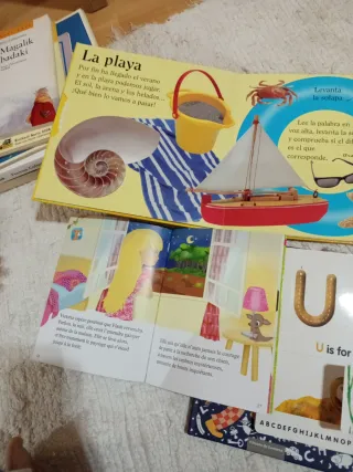 Lote libros ingles, frances..leer-trazar oscuridad