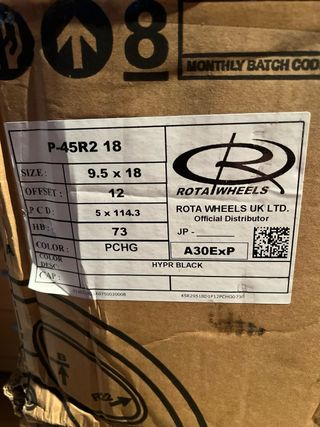 Rota Wheels GTR-D 9,5x18 5x114,3 ET12 Hyper Black.