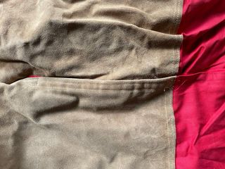 Traje cuero para soldadura, protección resistente.