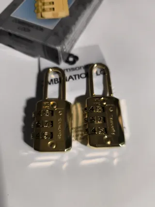 2 Candados Samsonite Combinación Dorado