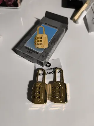2 Candados Samsonite Combinación Dorado
