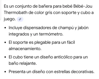Bañera bebé con termómetro y dosificador