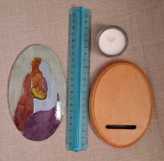 Portacandele in vetro decorato a mano