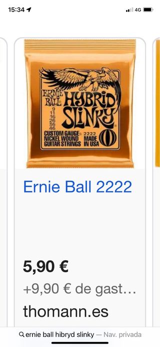 Cuerdas Guitarra Ernie Ball Hybrid Slinky