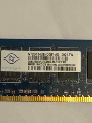 Memoria RAM Nanya 2GB DDR2 240 pines 2Rx8 PC2