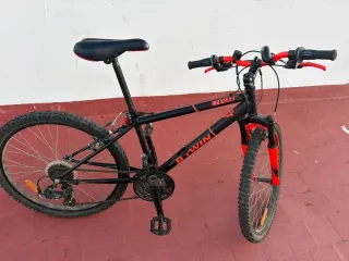 Bicicleta Montaña RockRider 500 Negra/Roja