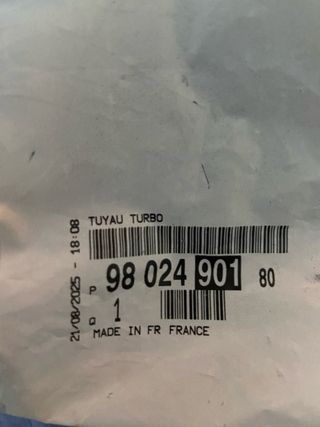 PSA Tubo Refrigeración Turbo Ref.: 9802490180