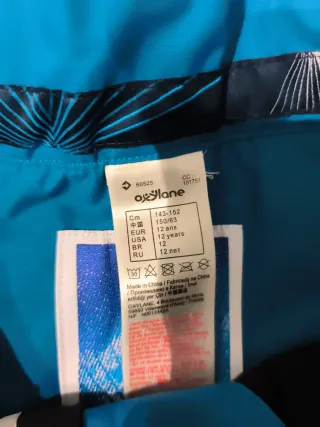 Pantalón de esquí para niño azul talla 12