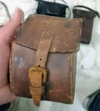 5 custodie astucci in cuoio per macchine fotografi