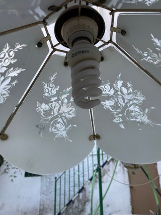 Lámpara colgante cristal antigua floral