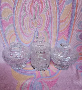 Set 3 Piezas Cristal Tallado