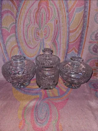 Set 3 Piezas Cristal Tallado