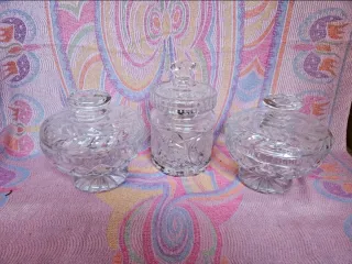 Set 3 Piezas Cristal Tallado