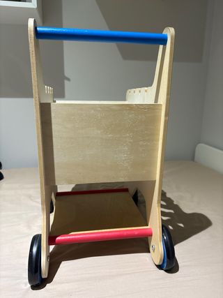 Carrito de la compra de madera para niños
