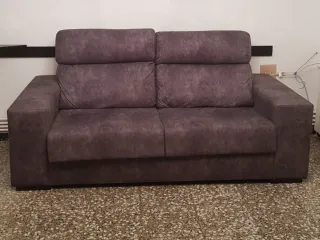 Sofá marrón chocolate de tela