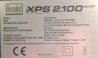 Equipo de música Hercules XPS 2.100