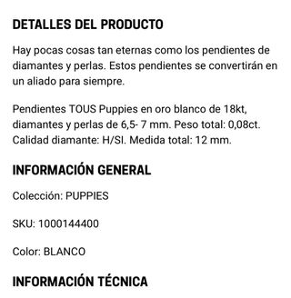 Pendientes Tous Oso Perla y Diamantes Oro