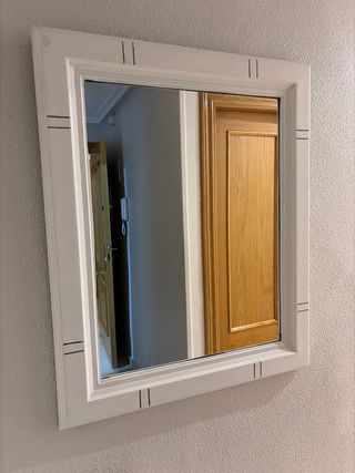 Espejo Marco Madera Blanco