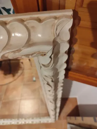 Espejo Marco Dorado y Blanco