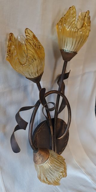 Aplique vintage Ilumican cristal de Murano y latón