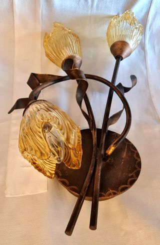 Aplique vintage Ilumican cristal de Murano y latón