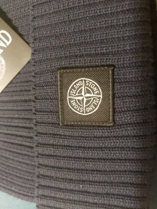Berretto Stone Island Blu Navy Cotone Nuovo