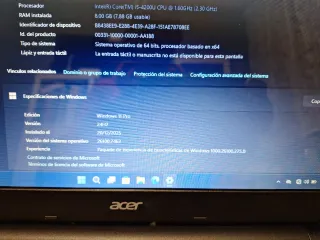 Portátil Acer Aspire Negro