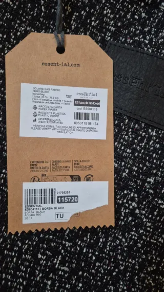 Borsa Square bag M Fabric Black Label