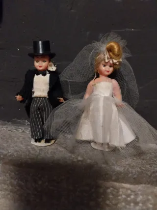 Pareja Novios Vintage Muñecos. Ojos móviles.