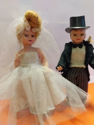 Pareja Novios Vintage Muñecos. Ojos móviles.