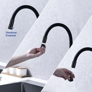 Rubinetto cucina nero a parete