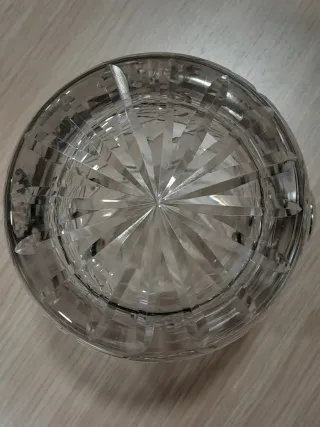 Cubitera Cristal tallado + asas plata Ley