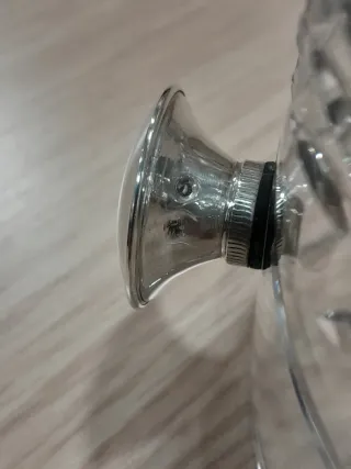 Cubitera Cristal tallado + asas plata Ley