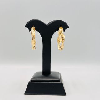 PENDIENTES ARO RIZADOGRECA 18K