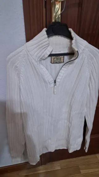 Jersey Springfield blanco cremallera