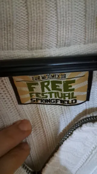 Jersey Springfield blanco cremallera