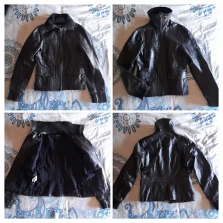 Chaqueta Biker 100% Cuero Mujer Mango S o 36.