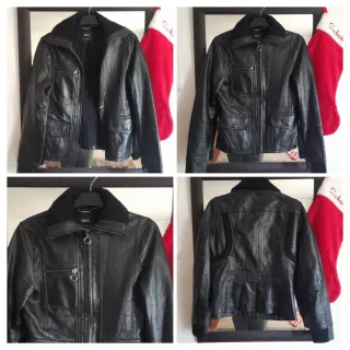 Chaqueta Biker 100% Cuero Mujer Mango S o 36.