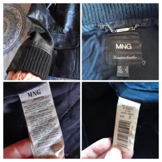 Chaqueta Biker 100% Cuero Mujer Mango S o 36.