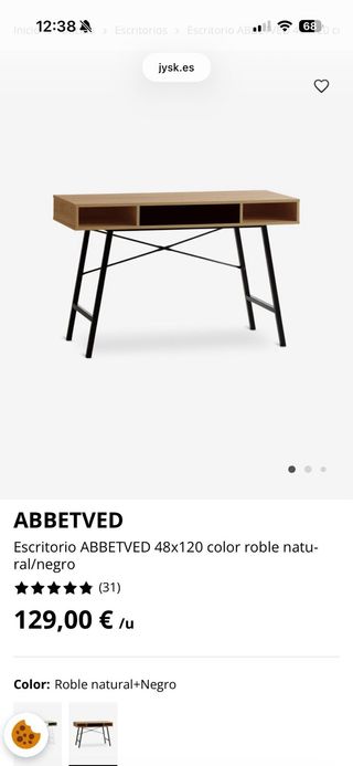 Escritorio JYSK Roble y Metal