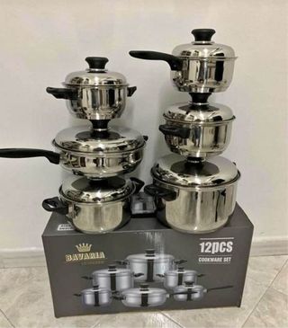 Batteria Pentole Bavaria 12 Pezzi Acciaio