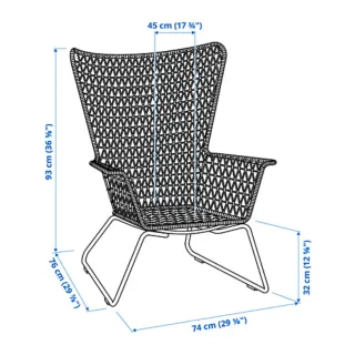 Sillón HÖGSTEN IKEA Blanco Mimbre