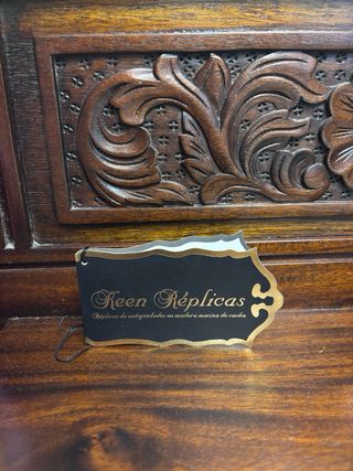 Mueble recibidor caoba keen réplicas tallado